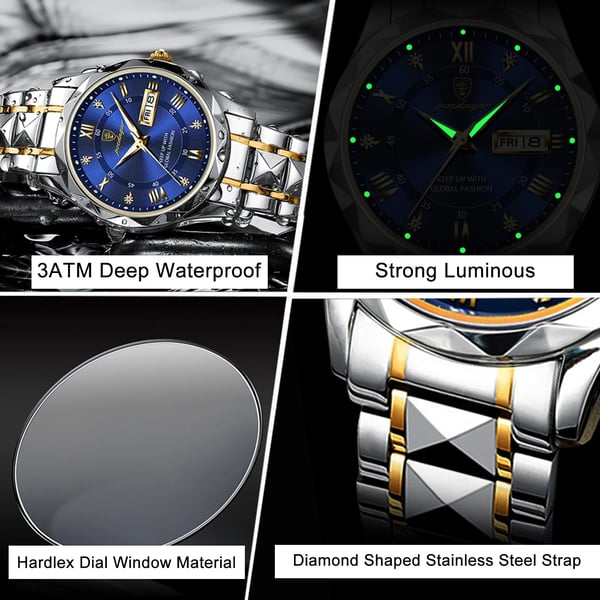 Waterproof Premium Men's Watch with Glow in Dark Feature