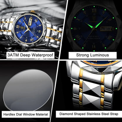 Waterproof Premium Men's Watch with Glow in Dark Feature