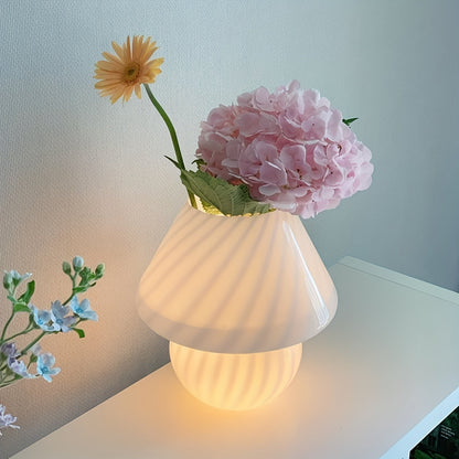 Colorful Glass Mushroom Desk Lamp | USB Adjustable Light