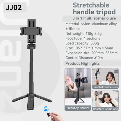 Portable Bluetooth Selfie Stick with 360° Rotation Holder