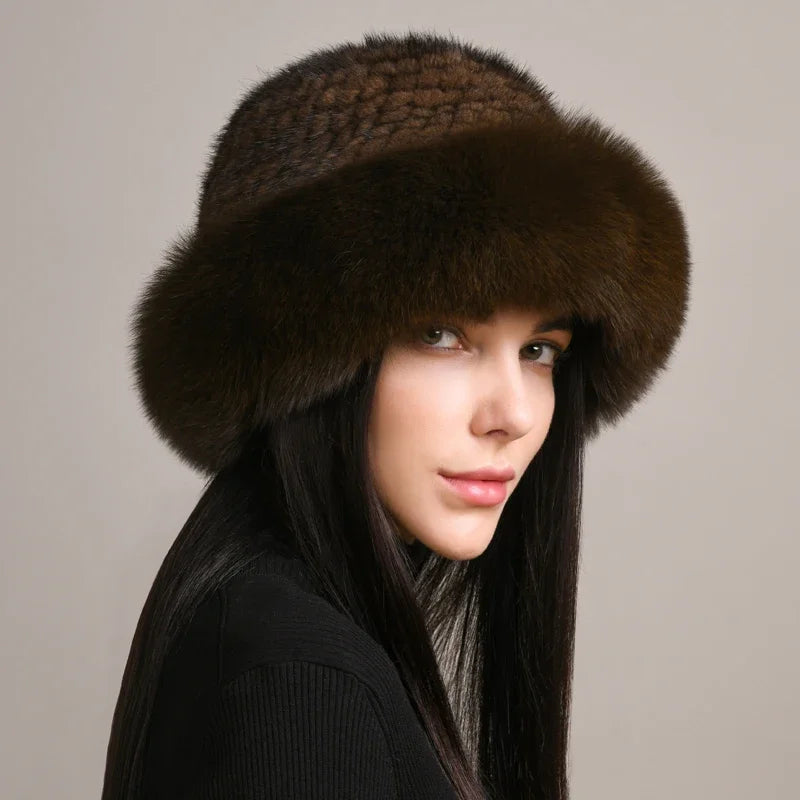 Soft Mink Fur Winter Hat for Warmth and Style
