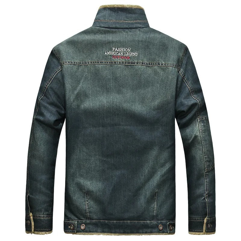Classic Blue Jacket with Warm Fleece Inside