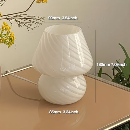 Colorful Glass Mushroom Desk Lamp | USB Adjustable Light