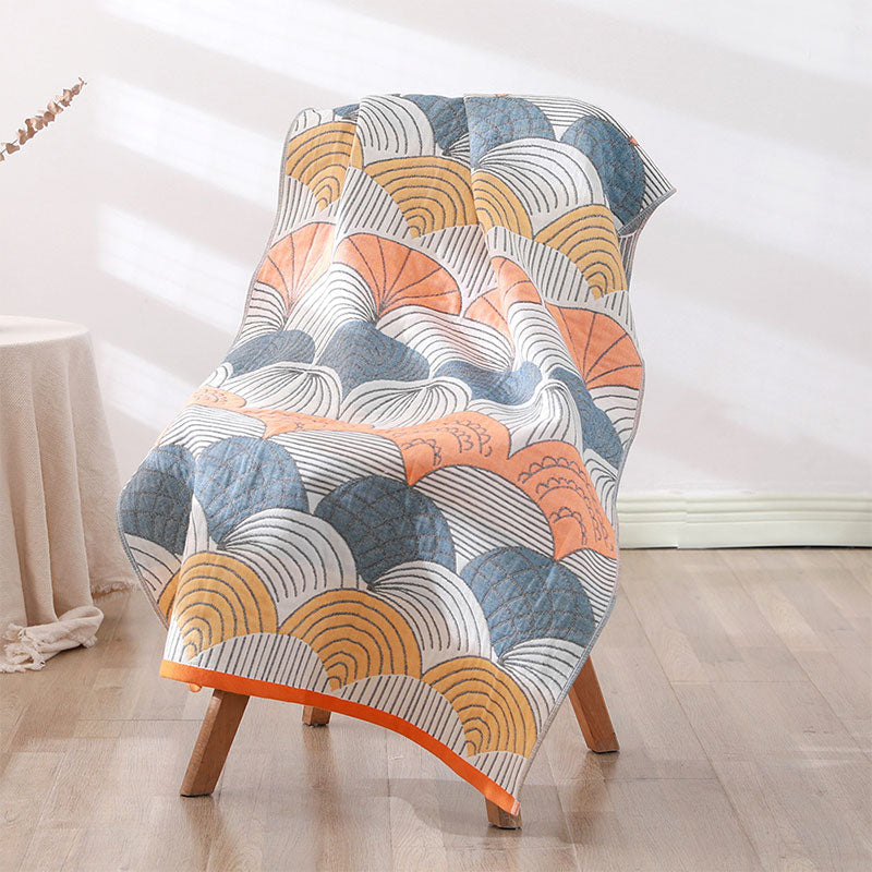 Beachy Seashell Pattern Turkish Cotton Bath Towel - Lusomart