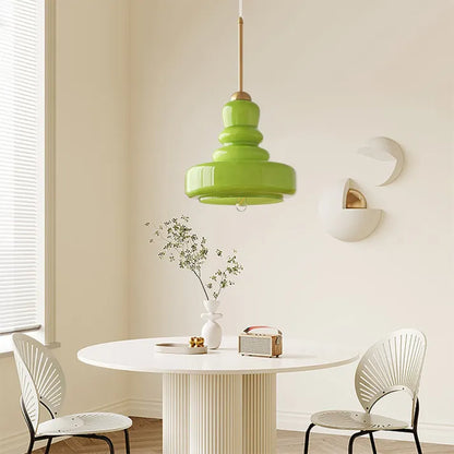 Vintage Round Glass Pendant Lamp