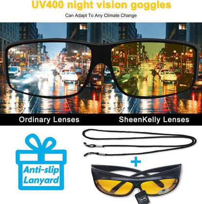 Night Driving Glasses With Yellow Tint UV Protection Lenses