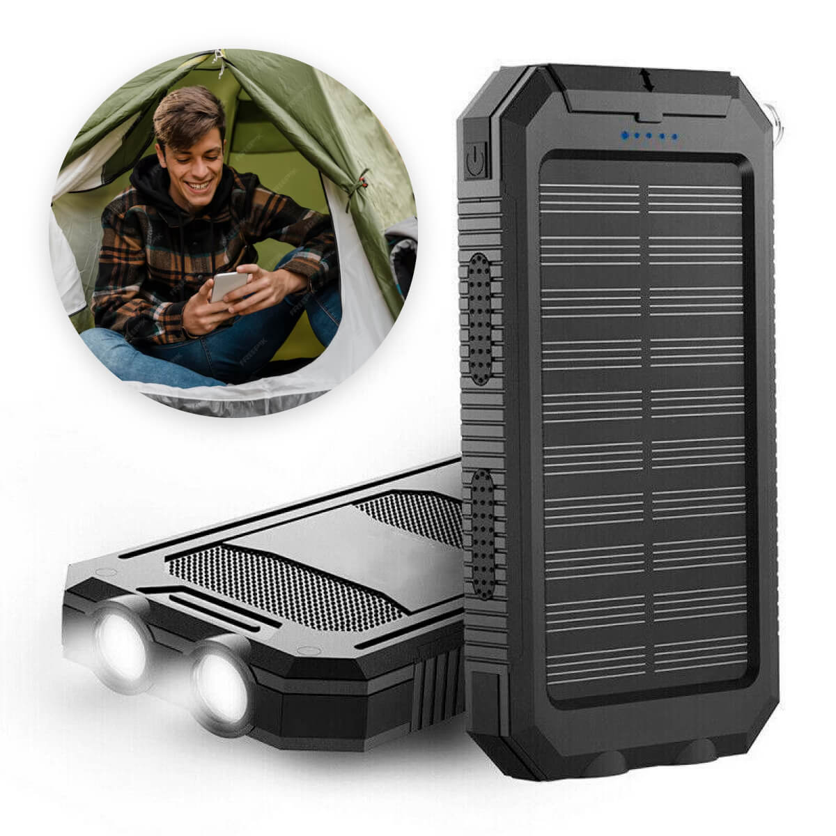Portable Solar Charger 500000mAh Waterproof Power Bank