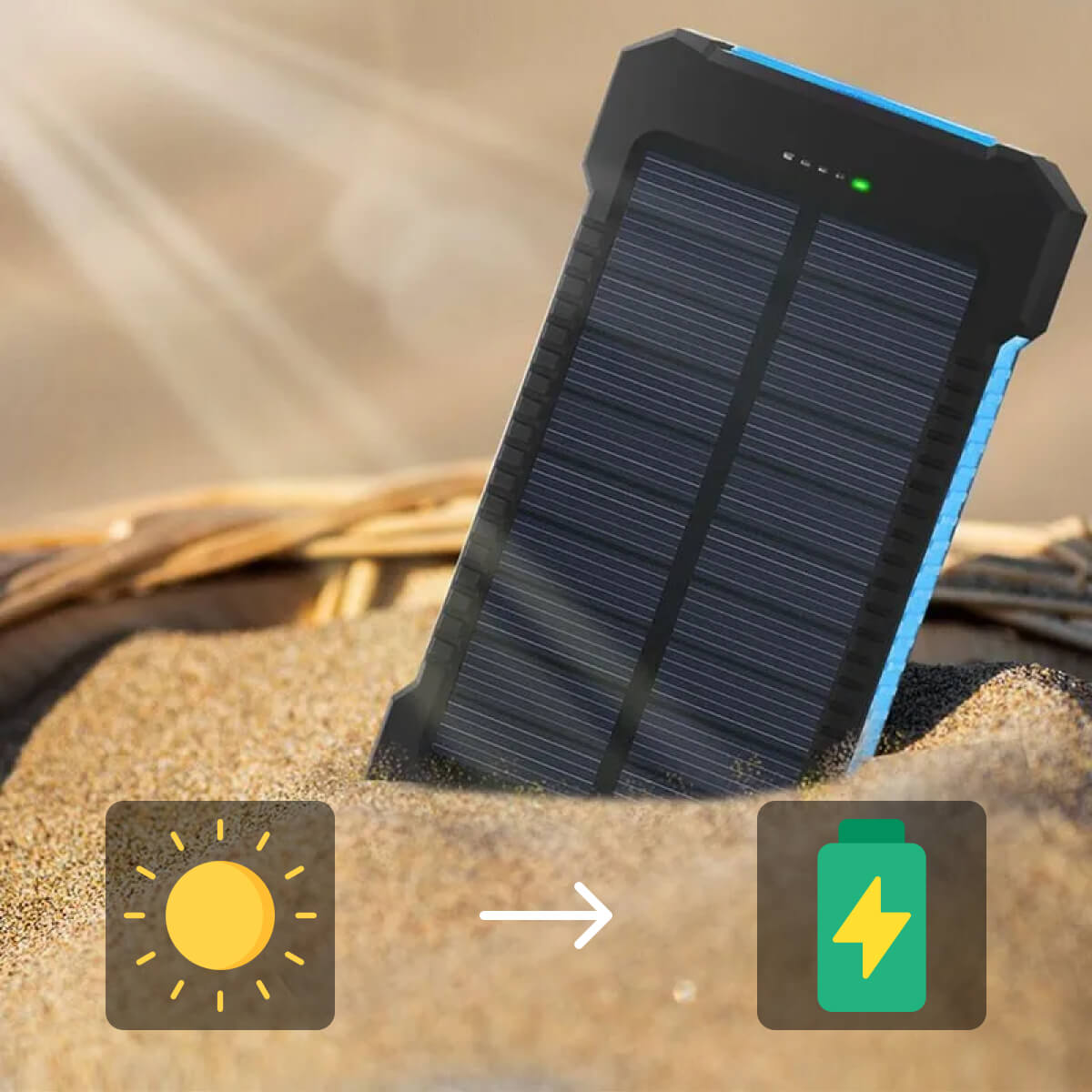 Portable Solar Charger 500000mAh Waterproof Power Bank
