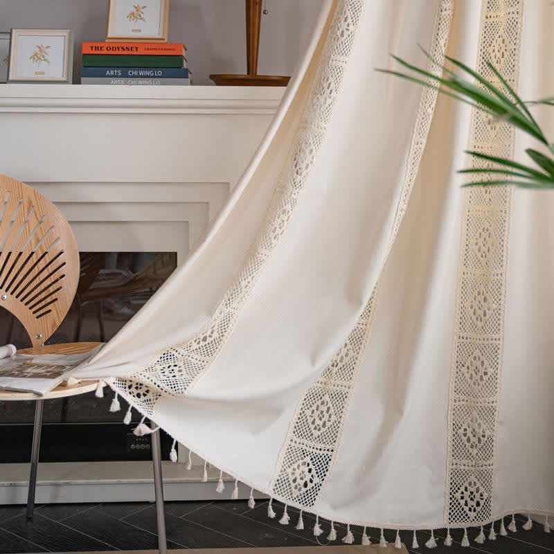 Neutral Semi Sheer Window Curtain Set - Lusomart