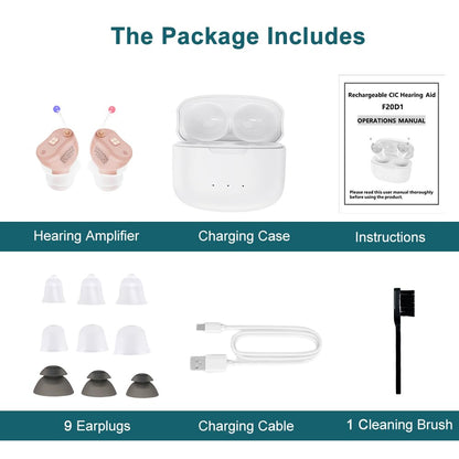 Compact Rechargeable 16 Channel Hearing Devices