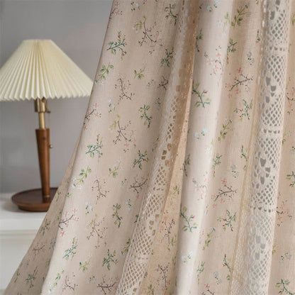 Colorful Plaid Patchwork Cotton Curtain with Tassels