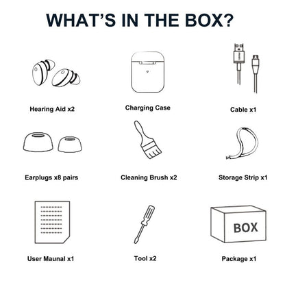 Rechargeable Hearing Aids With Wireless Charging Box
