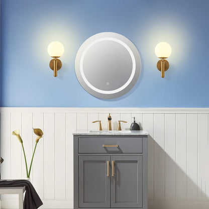Sleek Glass Shade Wall Light | Brushed Metal Flush Mount Lamp