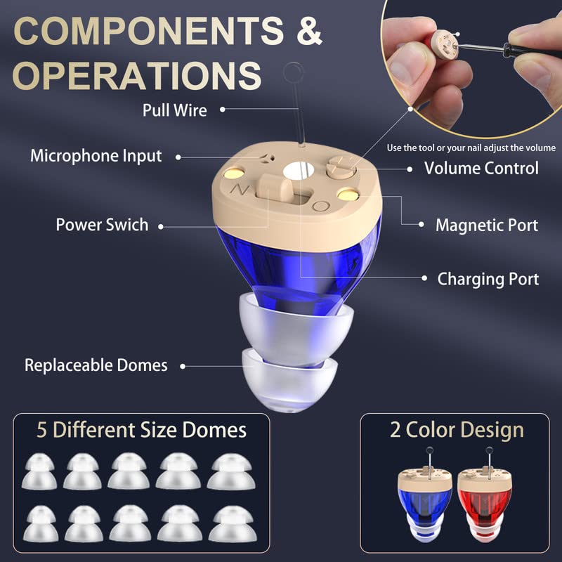 Rechargeable Hearing Aids With Wireless Charging Box