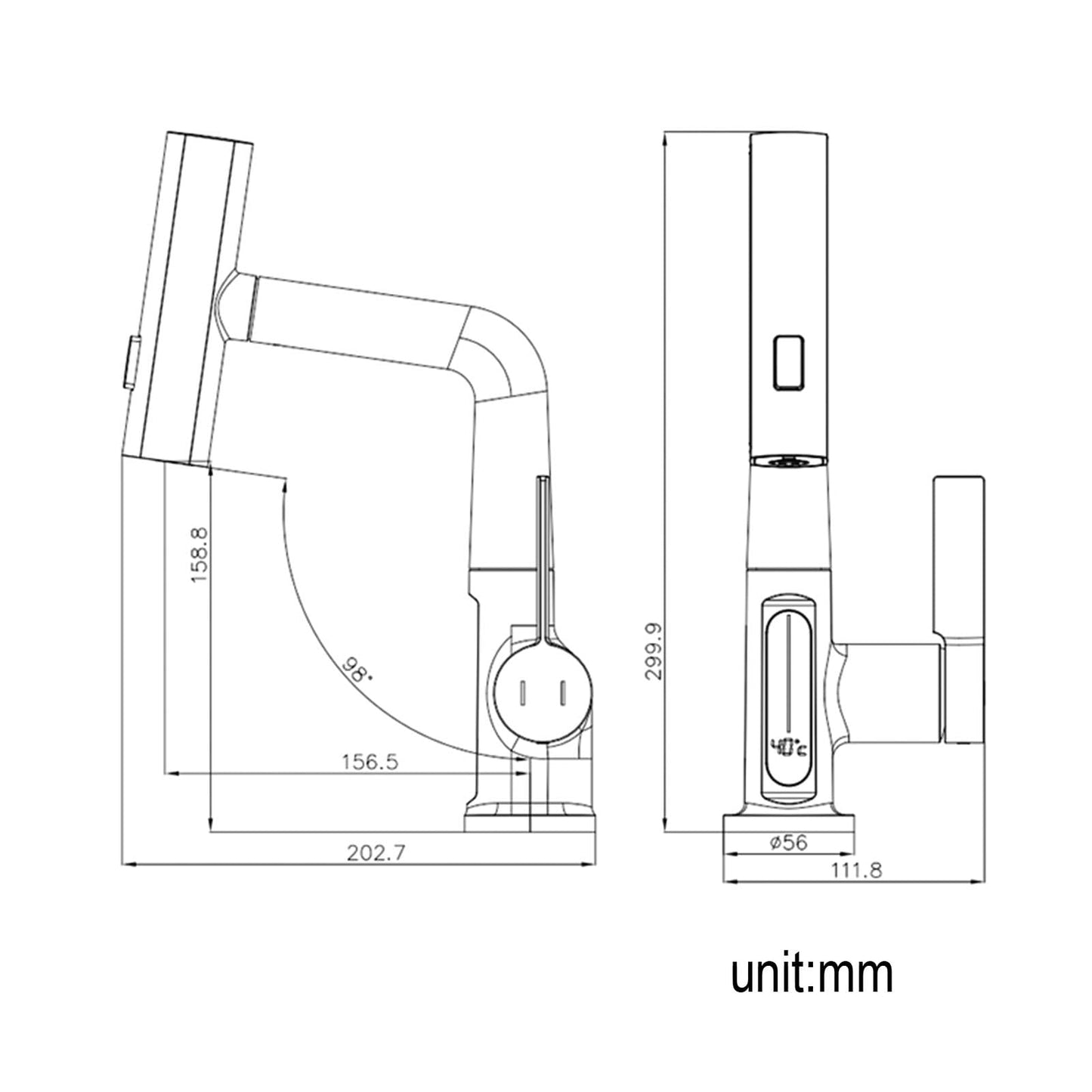 Stylish Brass Single Handle Faucet for Hot Cold Water