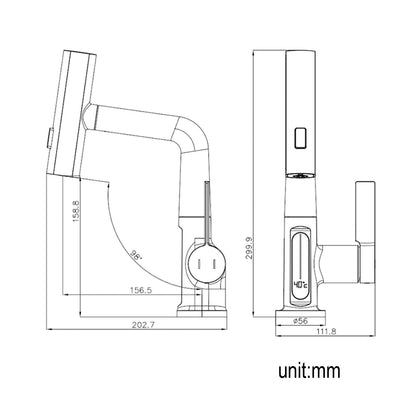 Stylish Brass Single Handle Faucet for Hot Cold Water