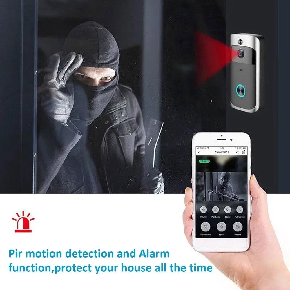 Wireless HD Doorbell Camera with Night Vision and Audio