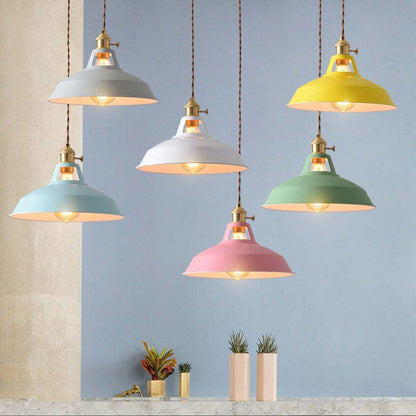 Vibrant Color Metal Drop Pendant Light Fixture