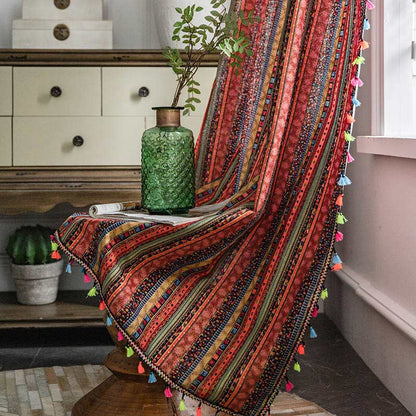 Vibrant Beaded Sheer Window Curtains
