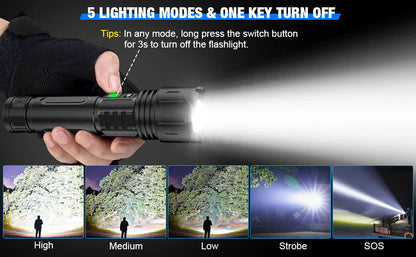High Power LED Torch With Rechargeable Battery Pack
