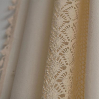 Sheer White Tassel Window Curtain Panel