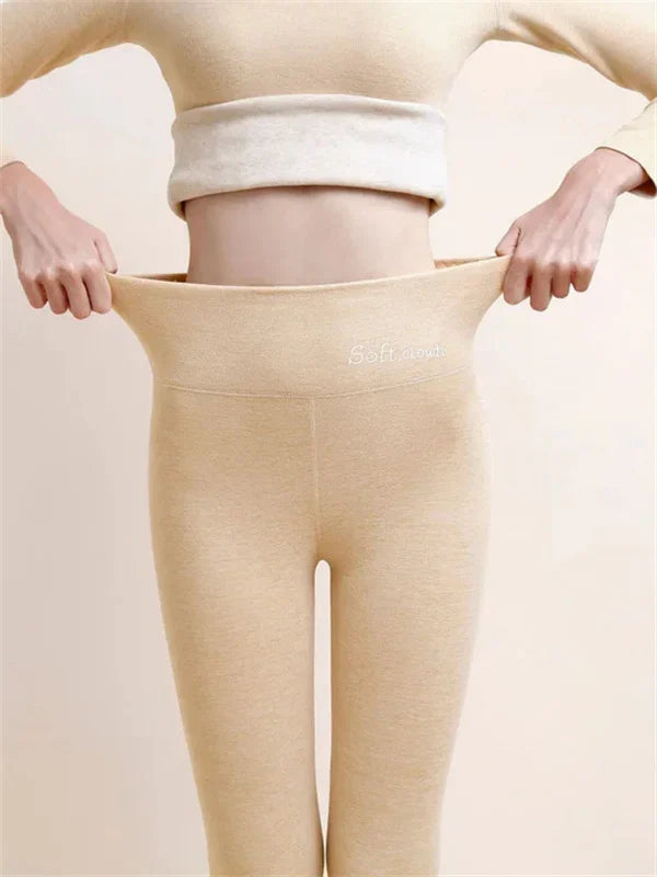 Soft Cashmere Lined Thermal Leggings for Women
