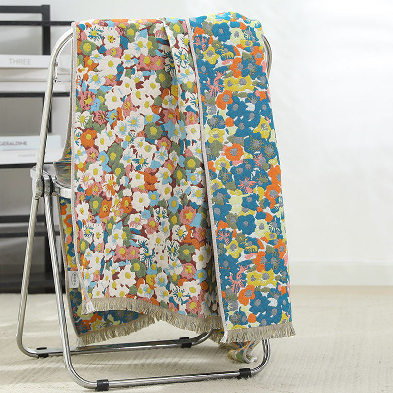 Painting Style Flower Reversible Bath Towel-3