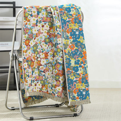 Painting Style Flower Reversible Bath Towel-3