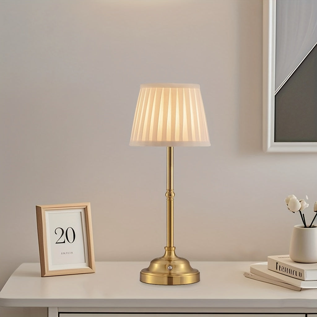 Portable Battery LED Desk Light Brass Finish