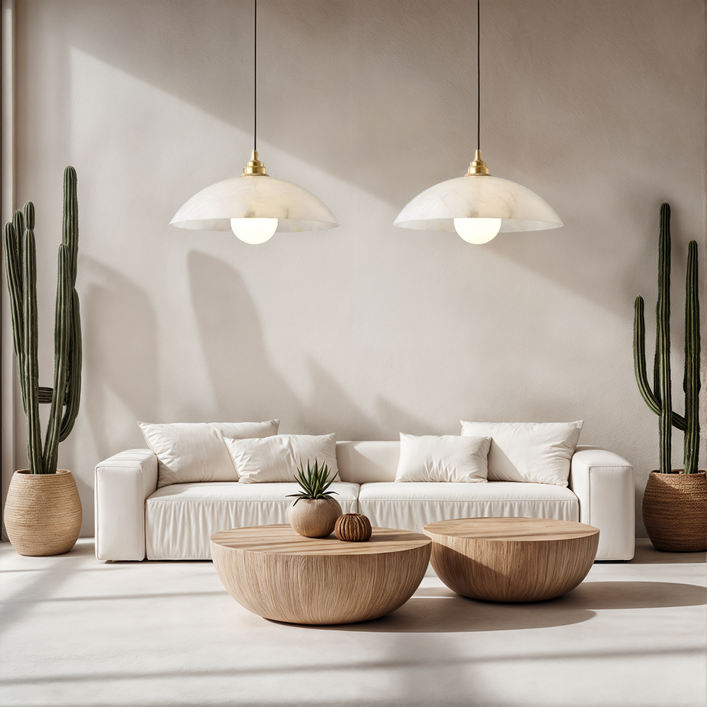 White Marble Pendant Light Fixtures