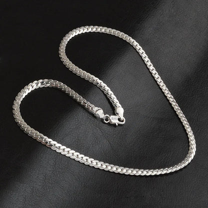 Elegant 925 Silver Chain Necklace For Women Bride