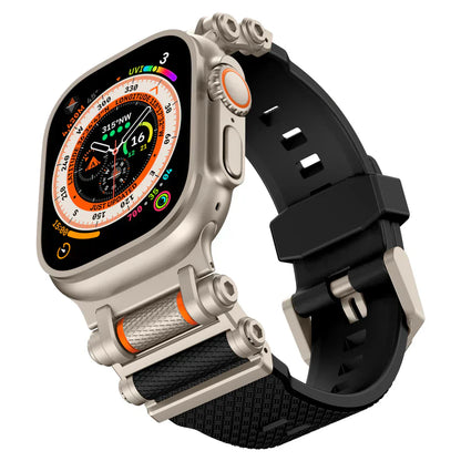 Durable Rotating Apple Watch Band with Silicone Strap