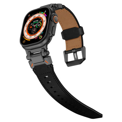 Stylish Leather Band with Metal Clip for Apple Watch