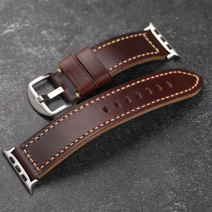 Leather Personalized Smartwatch Band - Classic Brown
