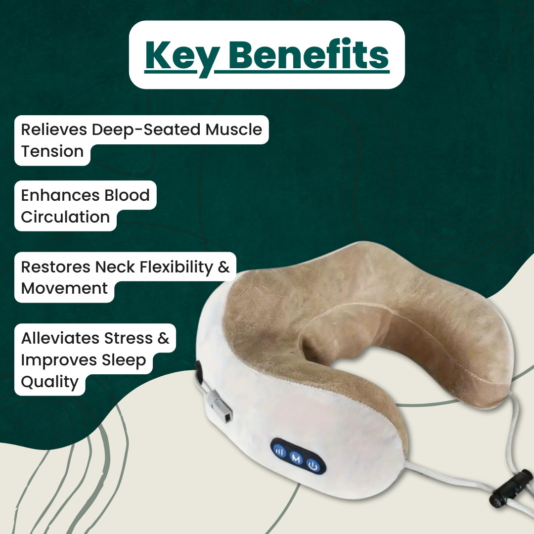 Relaxing Travel Neck Massage Pillow with Vibration
