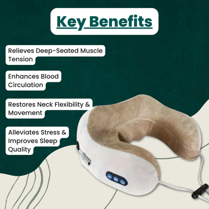 Relaxing Travel Neck Massage Pillow with Vibration