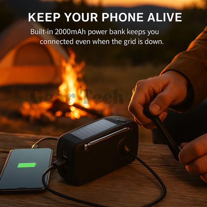 Portable Hand Crank AM/FM Radio with Power Bank
