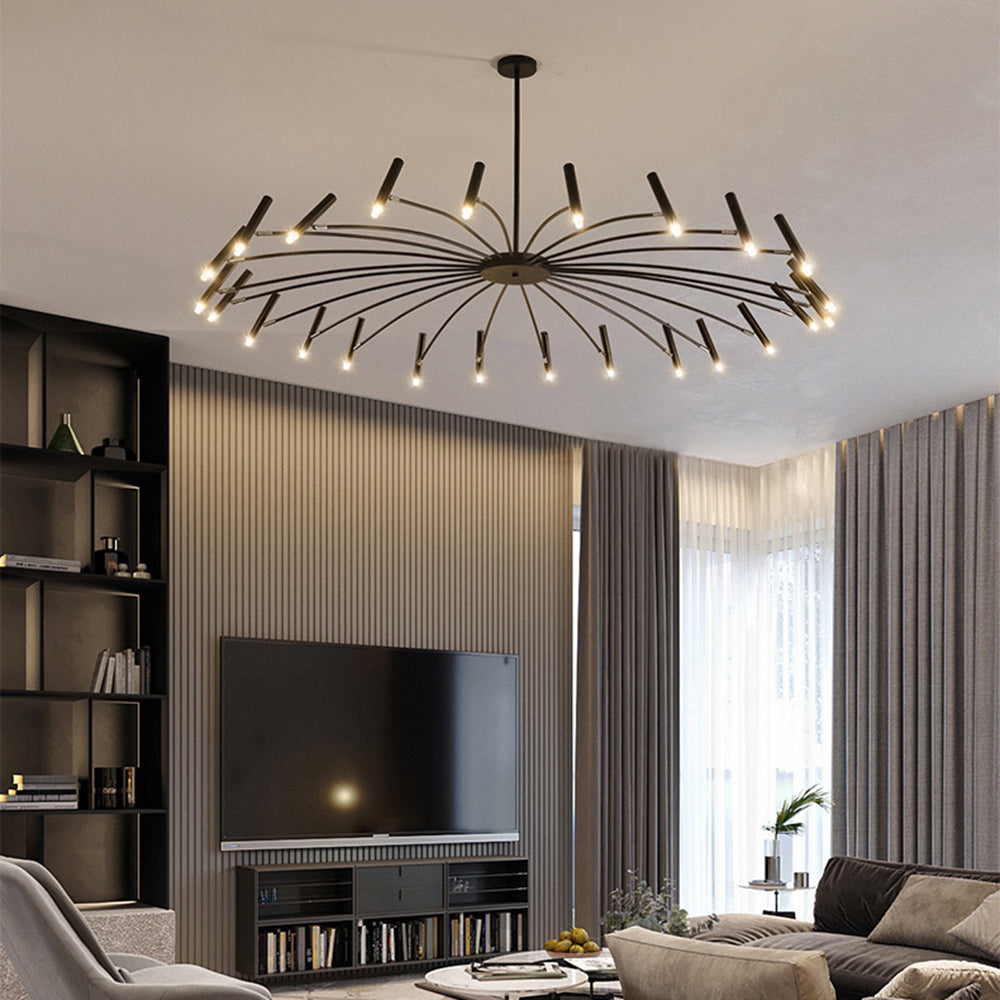 Luxury Gold Black Crystal LED Chandelier Light Fixture
