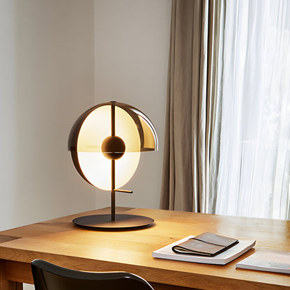 Tall Glass Table Lamp with Smoky Shade