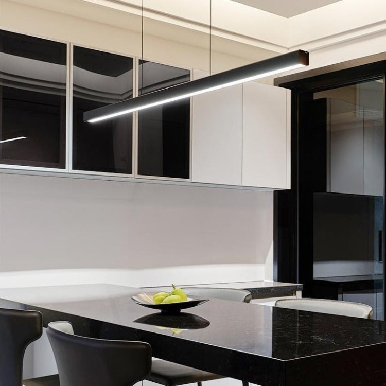 Modern Linear LED Pendant Light In Black Or Brown