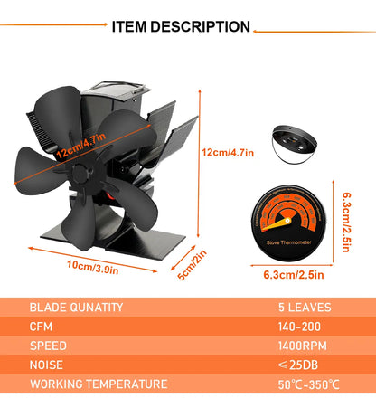 Eco Friendly Wood Burning Stove Fan Heater