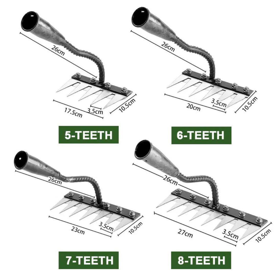 Garden Rake With Strong Metal Tines And Comfort Grip
