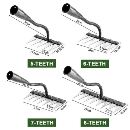 Garden Rake With Strong Metal Tines And Comfort Grip