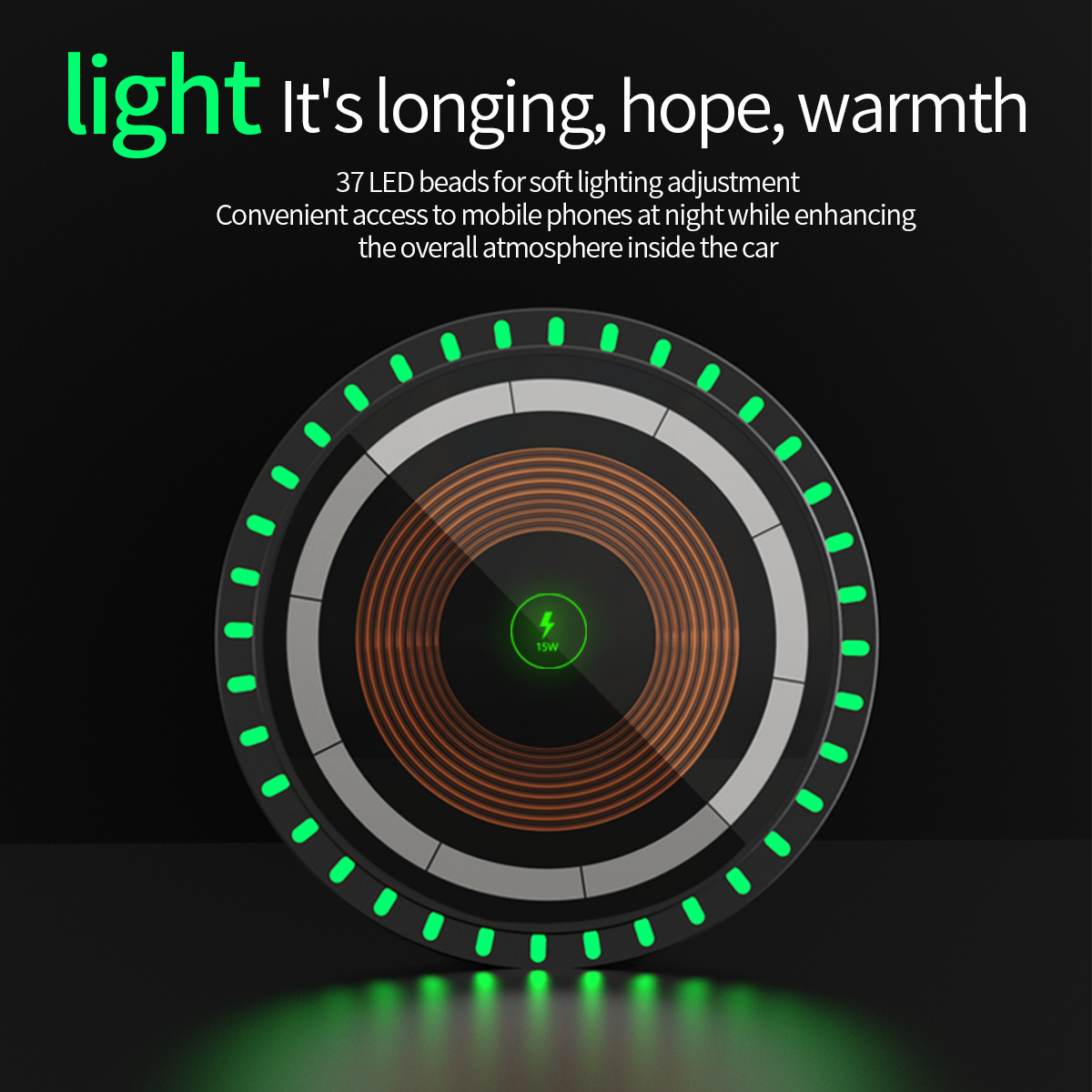 Slim LED Night Light with Wireless Charging Pad