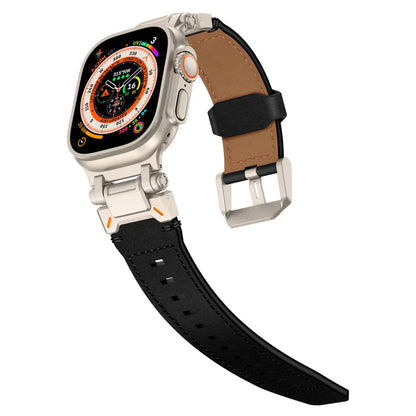 Stylish Leather Band with Metal Clip for Apple Watch