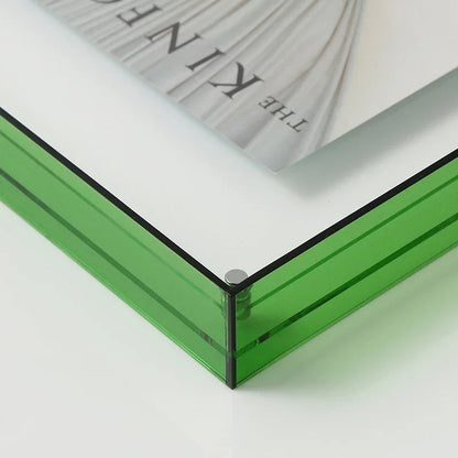 Clear Glass Picture Frame With Color Accent