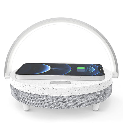 Smart 4-in-1 Bedside Table Lamp with Charger and Speaker