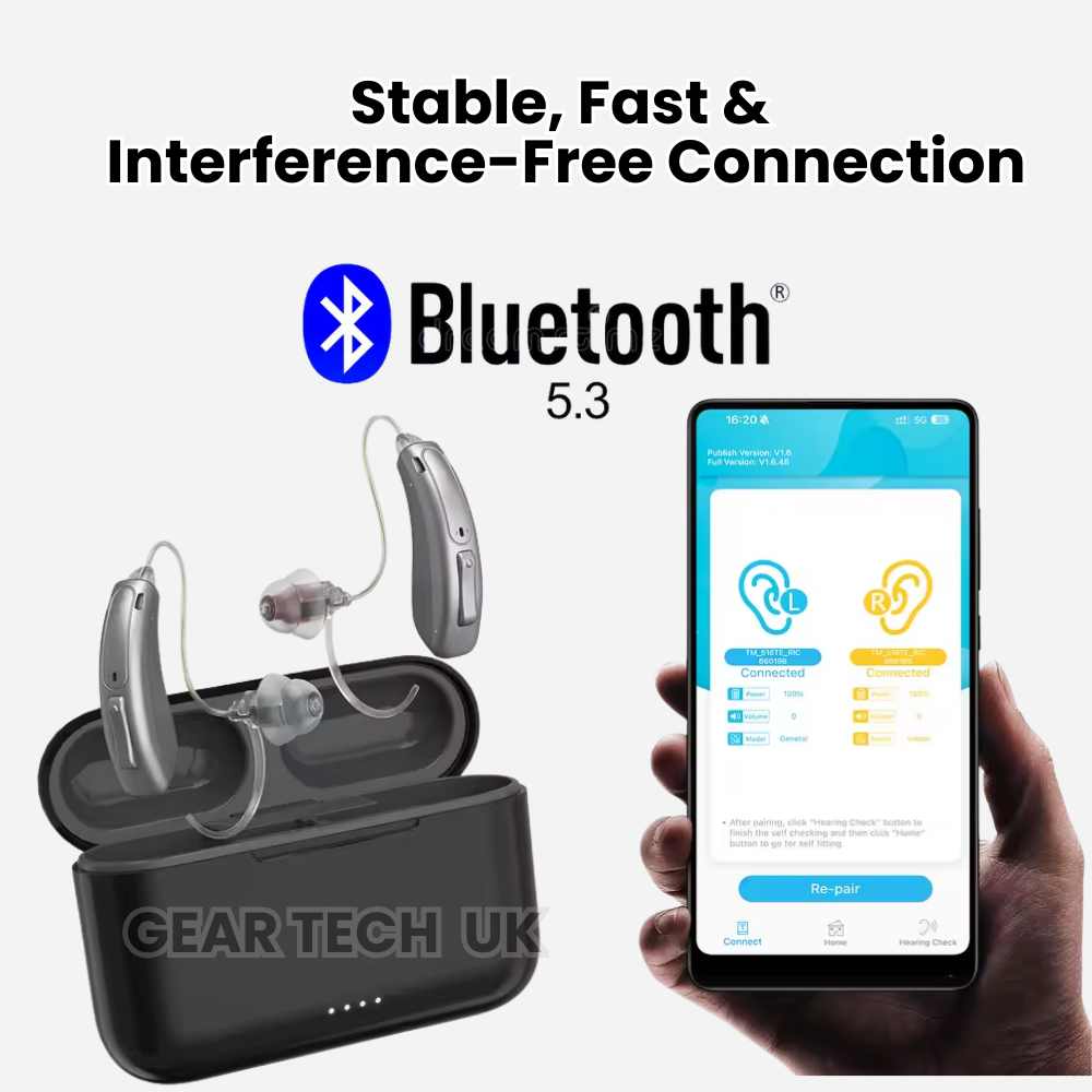 Digital Rechargeable Behind Ear Hearing Aids With Noise Reduction