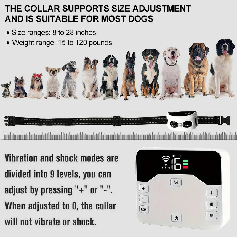 Advanced Wireless Dog Fence Training Collar System