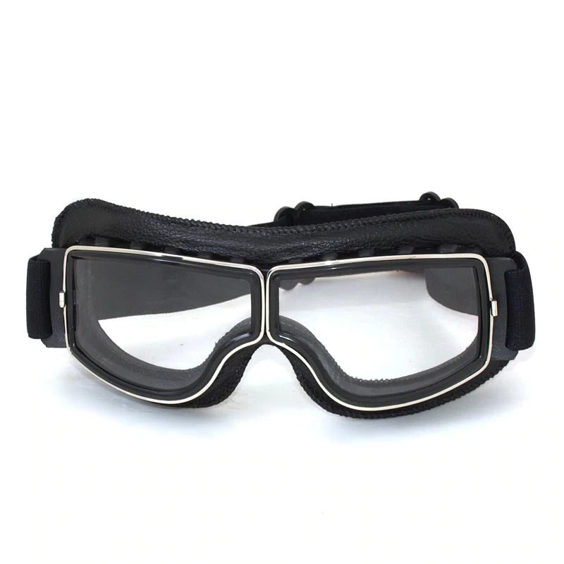 Classic Biker Goggles With Tough Lenses And Cushion Fit